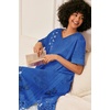 Ekouaer Nightgowns for Women Long Nightgown Plus Size Moo Moos House Dress(Blue Ethnic Style)