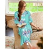 Ekouaer Nightgowns for Women Long Nightgown Plus Size Moo Moos House Dress(Blue Floral)