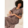 Ekouaer Nightgowns for Women Long Nightgown Plus Size Moo Moos House Dress(Brown Leopard Print)