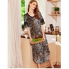 Ekouaer Nightgowns for Women Long Nightgown Plus Size Moo Moos House Dress(Brown Leopard Print2)