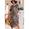 Ekouaer Nightgowns for Women Long Nightgown Plus Size Moo Moos House Dress(Brown Leopard Print2)