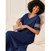 Ekouaer Nightgowns for Women Long Nightgown Plus Size Moo Moos House Dress(Deep Blue)