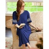 Ekouaer Nightgowns for Women Long Nightgown Plus Size Moo Moos House Dress(Deep Blue)
