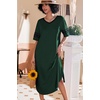 Ekouaer Nightgowns for Women Long Nightgown Plus Size Moo Moos House Dress(Green)