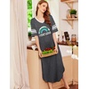 Ekouaer Nightgowns for Women Long Nightgown Plus Size Moo Moos House Dress(Grey Rainbow)