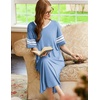Ekouaer Nightgowns for Women Long Nightgown Plus Size Moo Moos House Dress(Light Blue)