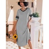 Ekouaer Nightgowns for Women Long Nightgown Plus Size Moo Moos House Dress(Light Grey)