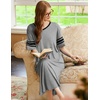 Ekouaer Nightgowns for Women Long Nightgown Plus Size Moo Moos House Dress(Light Grey)