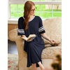 Ekouaer Nightgowns for Women Long Nightgown Plus Size Moo Moos House Dress(Navy Blue)