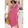 Ekouaer Nightgowns for Women Long Nightgown Plus Size Moo Moos House Dress(Peach Pink)