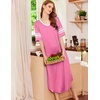 Ekouaer Nightgowns for Women Long Nightgown Plus Size Moo Moos House Dress(Peach Pink)