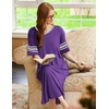 Ekouaer Nightgowns for Women Long Nightgown Plus Size Moo Moos House Dress(Purple)