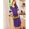 Ekouaer Nightgowns for Women Long Nightgown Plus Size Moo Moos House Dress(Purple)