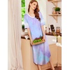 Ekouaer Nightgowns for Women Long Nightgown Plus Size Moo Moos House Dress(Purple Tie Dye)