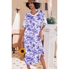Ekouaer Nightgowns for Women Long Nightgown Plus Size Moo Moos House Dress(Purple Watercolor Flowers)
