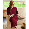 Ekouaer Nightgowns for Women Long Nightgown Plus Size Moo Moos House Dress(Wine Red)