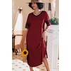 Ekouaer Nightgowns for Women Long Nightgown Plus Size Moo Moos House Dress(Wine Red)