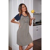 Ekouaer Nightgowns for Women Short Sleeve Night Dress Printed Sleepwear(01 Navy Blue)