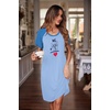 Ekouaer Nightgowns for Women Short Sleeve Night Dress Printed Sleepwear(A-baby Blue-dog)