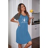 Ekouaer Nightgowns for Women Short Sleeve Night Dress Printed Sleepwear(A-lake Blue-cat)