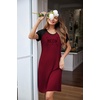 Ekouaer Nightgowns for Women Short Sleeve Night Dress Printed Sleepwear(A-wine Red-meow)