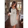 Ekouaer Nightgowns for Women Short Sleeve Night Dress Printed Sleepwear(B-black-wake Me Up Later)