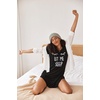 Ekouaer Nightgowns for Women Short Sleeve Night Dress Printed Sleepwear(Black Sleep)