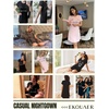 Ekouaer Nightgowns for Women Short Sleeve Night Dress Printed Sleepwear(Black Sleep)