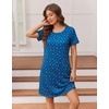 Ekouaer Nightgowns for Women Short Sleeve Night Dress Printed Sleepwear(Blue Dog Claw)