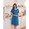 Ekouaer Nightgowns for Women Short Sleeve Night Dress Printed Sleepwear(Blue Dog Claw)