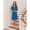 Ekouaer Nightgowns for Women Short Sleeve Night Dress Printed Sleepwear(Blue Dog Claw)