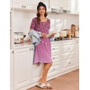 Ekouaer Nightgowns for Women Short Sleeve Night Dress Printed Sleepwear(Purple Vine)