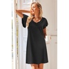 Ekouaer Nightgowns for Women Short Sleeve Night Gown Comfy Sleep Shirt(A_black)