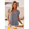 Ekouaer Nightgowns for Women Short Sleeve Night Gown Comfy Sleep Shirt(A_medium Gray)
