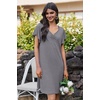 Ekouaer Nightgowns for Women Short Sleeve Night Gown Comfy Sleep Shirt(A_medium Gray)