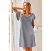 Ekouaer Nightgowns for Women Short Sleeve Night Gown Comfy Sleep Shirt(A_medium Gray)