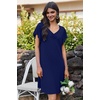 Ekouaer Nightgowns for Women Short Sleeve Night Gown Comfy Sleep Shirt(A_navy Blue)