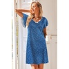 Ekouaer Nightgowns for Women Short Sleeve Night Gown Comfy Sleep Shirt(Blue Dog Paw)