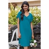 Ekouaer Nightgowns for Women Short Sleeve Night Gown Comfy Sleep Shirt(Blue Green)
