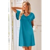 Ekouaer Nightgowns for Women Short Sleeve Night Gown Comfy Sleep Shirt(Blue Green)