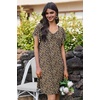 Ekouaer Nightgowns for Women Short Sleeve Night Gown Comfy Sleep Shirt(Brown Leopard)