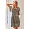 Ekouaer Nightgowns for Women Short Sleeve Night Gown Comfy Sleep Shirt(Brown Leopard)