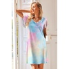 Ekouaer Nightgowns for Women Short Sleeve Night Gown Comfy Sleep Shirt(Colorful Tie-dye)