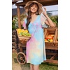 Ekouaer Nightgowns for Women Short Sleeve Night Gown Comfy Sleep Shirt(Colorful Tie-dye)
