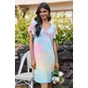 Ekouaer Nightgowns for Women Short Sleeve Night Gown Comfy Sleep Shirt(Colorful Tie-dye)