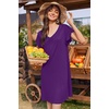 Ekouaer Nightgowns for Women Short Sleeve Night Gown Comfy Sleep Shirt(Deep Purple)