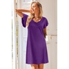 Ekouaer Nightgowns for Women Short Sleeve Night Gown Comfy Sleep Shirt(Deep Purple)