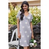 Ekouaer Nightgowns for Women Short Sleeve Night Gown Comfy Sleep Shirt(Gray Stars)