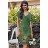 Ekouaer Nightgowns for Women Short Sleeve Night Gown Comfy Sleep Shirt(Green Ethnic Style)