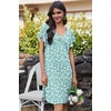 Ekouaer Nightgowns for Women Short Sleeve Night Gown Comfy Sleep Shirt(Green White Flowers)